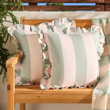 OHS Stripe Garden Cushion Covers 2 Pack Water Resistant Outdoor Indoor Garden Cushion price