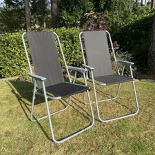 2 x Garden Chair Metal Folding Armchair Outdoor Beach Furniture Patio Balcony Garden Armchair price