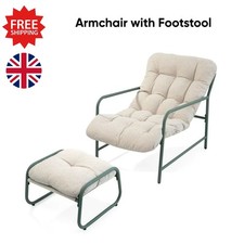 Garden Sling Relaxer Chair with Footstool Outdoor Patio Metal Lounge Chair Garden Armchair price