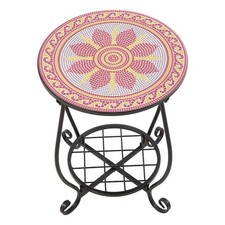 Small Mosaic Garden Table Round Side Table Bistro Flower Outdoor Patio Furniture Garden Side Table price