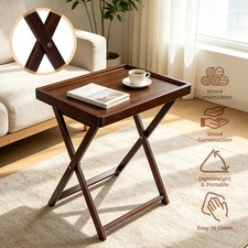 Wooden Folding Table Patio Tray Table Folding Outdoor Side Table Coffee Table Garden Side Table price