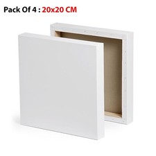 PACK OF 4 Blank Artist Canvas Art Board Plain Painting Stretched Framed 20x20CM Canvas Painting price