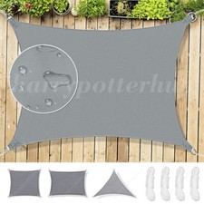 WATERPROOF HEAVY DUTY SUN SHADE SAIL GARDEN PATIO AWNING CANOPY 98% UV BLOCK UK Garden Awning price