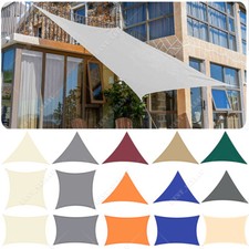 WATERPROOF HEAVY DUTY SUN SHADE SAIL GARDEN PATIO AWNING CANOPY 98% UV BLOCK Garden Awning price