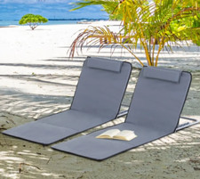 Garden Sun Lounger Set 2 Lawn Day Bed Folding Portable Adjustable Reclining Mat Garden Daybed price