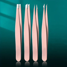 4PCS Professional Eyebrow Tweezers Set Slanted Hair Remover Salon Quality UK Tweezers price