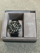 Rotary Mens GS03425/04 Stainless Steel Black Dial Military Quartz Watch, 43 mm Wristwatches price
