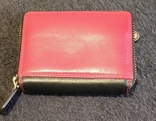 Graffiti Genuine Leather Women's Red And Black Concertina Card Holder Women's Card Holder price