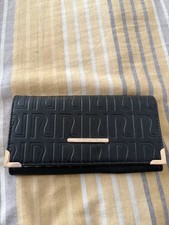 River Island Women's Wallet Coin Purse Card Holder Black Leather Vgc Women's Card Holder price