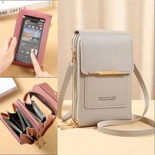 Women’s Touch Screen Crossbody Phone Bag Fashion Mobile Purse Card Holder Crazy Women's Card Holder price