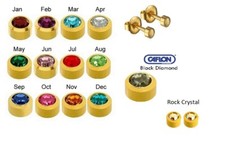 1Pair Caflon Plain Birthstone Gold Silver Or Titanium Ear Piercing Stud Earrings Gold Earrings price
