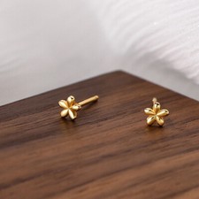 925 Sterling Silver Cute Mini Flower Earrings Women Girls Jewellery Gift UK Gold Earrings price