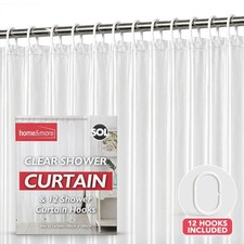 Shower Curtains Clear with Ring Hooks 180 x 180 cm Bathroom Waterproof Polyester Shower / Bathroom Curtain price