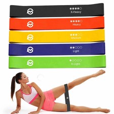 5 x RESISTANCE BANDS SET EXERCISE SPORTS LOOP FITNESS HOME GYM YOGA LATEX BAND Resistance Band price