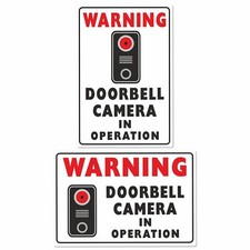 Sign Doorbell Camera In Operation CCTV Stickers Recording Security Warning Multi Security Camera Accessories price
