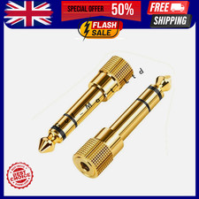 1x Headphone Adapter Small to Big 3.5mm to 6.35mm 1/4 Inch Jack Audio Adaptor UK Headphone Accessory price