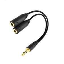 3.5mm Stereo Jack Splitter Audio Cable Share 1 Device to 2 Headphones 20cm GOLD Headphone Accessory price