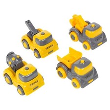4 Pcs Kids Lorry Yellow Construction Vehicle Building Site Toy Play Truck Set Toy Truck & Construction Vehicle price
