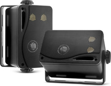 Pyle Outdoor Marine Speakers – 200W Waterproof 3-Way Wall-Mounted Pair, 9Cm Blac Powered Speaker price