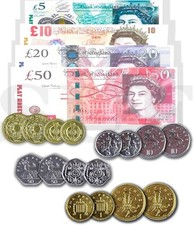 Fake Money Role Shops Cash New Notes £ Coins Age 3+ Children's Kids Pretend Toy Children's Toy price
