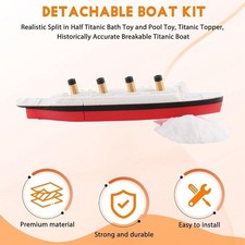 Titanic Ship Model Breaks in Half Bath Pool Toy with Iceberg Cake Topper Toy Ship price