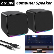 2x USB Wired Computer Speaker Gaming LED RGB Light 3.5MM AUX PC Laptop Desktop Gaming Speaker price