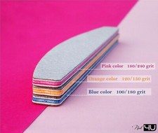Professional Nail Files Half Moon Set of 3 Files  120/150  100/180  180/240 Manicure & Pedicure Set price