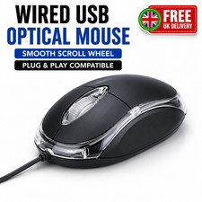 Wired USB Optical Mouse – LED Scroll Wheel Computer Laptop PC Mice Black Wired Mouse price