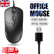 Wired USB Optical Mouse For Pc Acer Laptop Computer Scroll Wheel Black Mice UK . Wired Mouse price