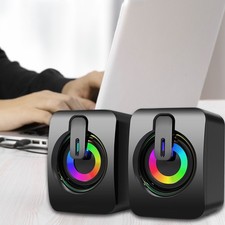 Surround Sound System LED Speakers Gaming Bass USB Wired for Desktop Computer UK Gaming Speaker price