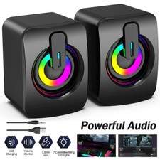USB Wired LED Computer Speakers Stereo Bass Subwoofer 3.5mm for Desktop PC MP3 Computer Speakers price
