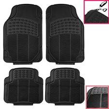 4PCS HEAVY DUTY UNIVERSAL BLACK RUBBER CAR MAT SET NON SLIP CAR VAN MATS UKDC Car Floor Mat price