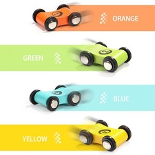 4PCS Toy Ramp Car Toy Wooden Track Car Educational for Play Vehicle Baby Toy Vehicle price