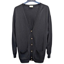 Cotswold Collections Men's Black Pure Wool Long Sleeve Cardigan Knitwear Size M Men's Sweater & Cardigan & Knitwear price