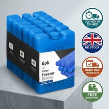 Large Freezer Ice Blocks 6 Pack Reusable Hard Plastic Packs Cooler Bag Lunch Box Freezer, Cooler price