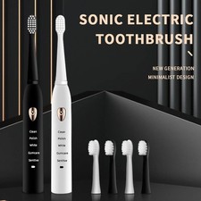 Sonic Toothbrush - Adult Black White Style - 5-Gear Mode IPX7 Waterproof Electric Toothbrush and Accessories price