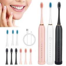Electric Toothbrush Sonic Rechargeable 6 Modes Kids Adults Brush 3 Heads USB Electric Toothbrush and Accessories price