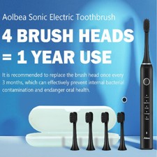 Aolbea Electric Toothbrush Sonic 5 Modes 4 Replacement Heads USB Rechargeable Electric Toothbrush and Accessories price