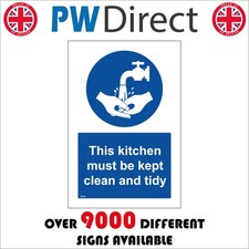SIGN This kitchen kept clean and tidy hygiene bacteria germs utensils  MA198F Hygiene and Cleaning price