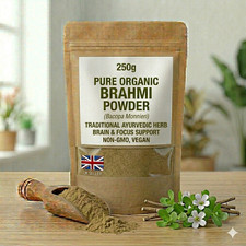 Organic Brahmi Powder 250g Pure Bacopa Monnieri Focus Hair Supplement UK Organic Products price