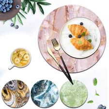 1 pcs 22x22cm Leather Tableware Mats Waterproof Non-Slip Desk Pad Placemat Placemat price