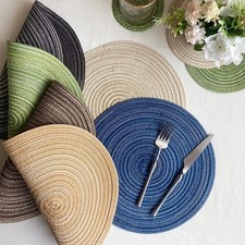 1x Nordic Style Round Placemats  Woven Table Place Mats for Dining Table UK NEW Placemat price