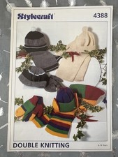 Pre-owned Knitting Pattern - Stylecraft 4388 Child Gloves Mitts Hats Scarf - DK Baby Gloves & Scarf price