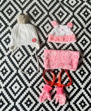 Baby Girl winter set Scarf, Hat & Gloves + H&M hat. Size 16” around head Baby Gloves & Scarf price
