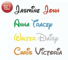 Personalised Sticker Name Word Label Water Drink Bottle Disney Font Decal Vinyl Dishwasher Sticker price