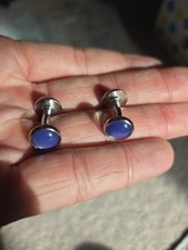 Brand New White And Blue Ended Studded Cufflinks Cufflinks price