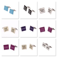 CUFFLINKS WEDDING SQUARE GROOM, BEST MAN, USHER CUFF LINK ETC - 6 COLOURS! Cufflinks price