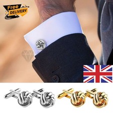 Twist Knot Head Silver Cufflinks Gold Stainless Steel Cuff Link Wedding Men Gift Cufflinks price