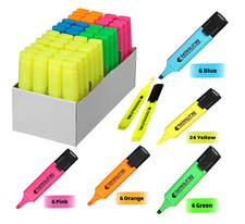 SQ Square Highlighter Pens Assorted Bright Vibrant Fluorescent Highlight Marker Highlighter price