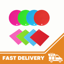 SQUARE/ ROUND HEAT RESISTANT SILICONE TRIVET MAT PAN POT HOLDER NON SLIP PAD NEW Trivet price